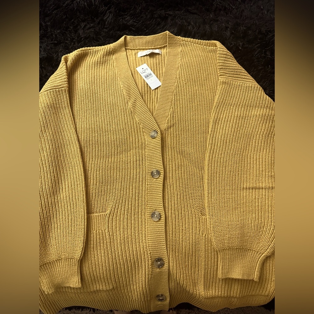 Women's Mustard Cardigan Sweater - LOFT